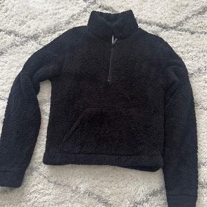 black sherpa quarter zip
